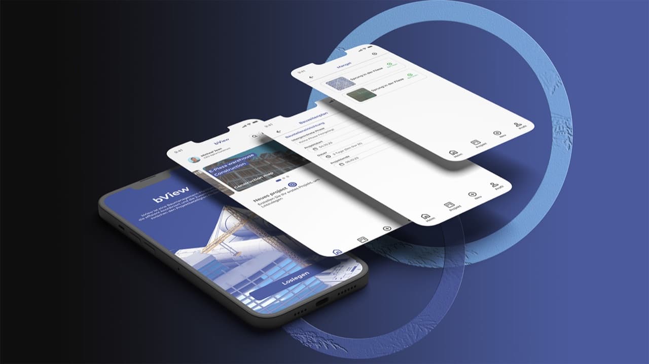 bView — Baumanagement-App, iOS-Screens